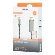 Кабел HAMA 200507, USB-C мъжко - HDMI мъжко, 4K@60 Hz, 1.5м