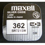 Бутонна батерия сребърна MAXELL SR-721 SW  AG11/362/ 1.55V