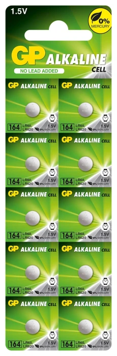 Бутонна алкална батерия GP164 LR-621/ 10бр./pack цена за 1 бр./ 1.55V AG1 GP