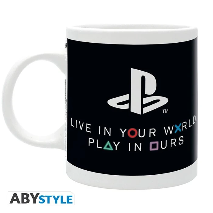 Чаша ABYSTYLE PLAYSTATION, World, Порцелан, Бяла