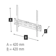 Стенна стойка за TV HAMA 118104, Фиксирана, 32"-65", 35 кг, VESA 400, Черен