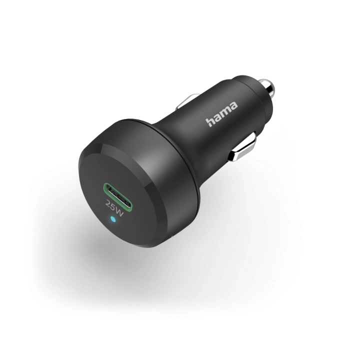 Зарядно за кола HAMA USB-C, Power Delivery (PD), Qualcomm, 25 W, Черен