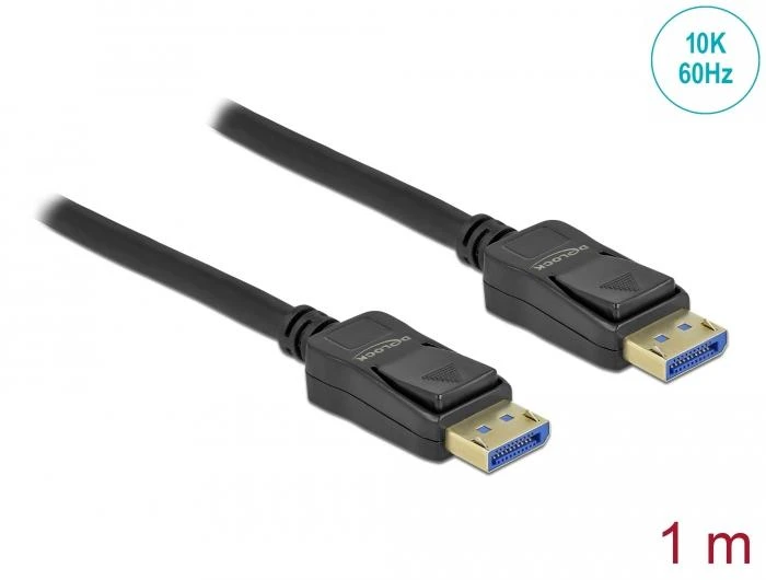 Кабел Delock DisplayPort 2.0 мъжко - DisplayPort мъжко, 1.0м, 10K