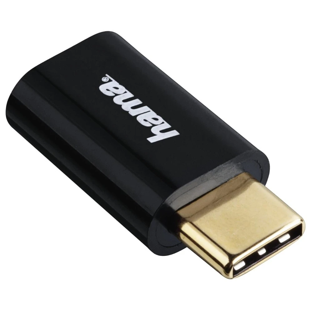 Адаптер HAMA 178399, Micro USB женско - USB-C мъжко, 480 Mbit/s,Черен
