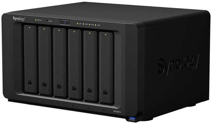 Мрежов сторидж Synology DS1621+, за 6 диска, до 108TB, 2.2GHz, 4GB, Гигабит, USB3.0