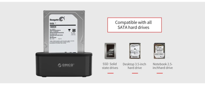 Orico докинг станция Storage - HDD/SSD Dock - 2.5 and 3.5 inch USB3.0 - 6218US3