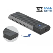 Външна стойка Delock 63263, За M.2 NVMe PCIe или SATA SSD, USB-C 3.2 Gen 2, Инсталация без инструменти