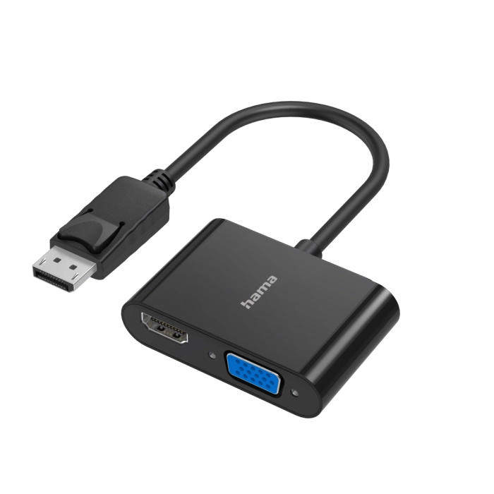Видео адаптер Hama, 2 в 1, DisplayPort - VGA & HDMI™ гнездо, Ultra-HD 4K
