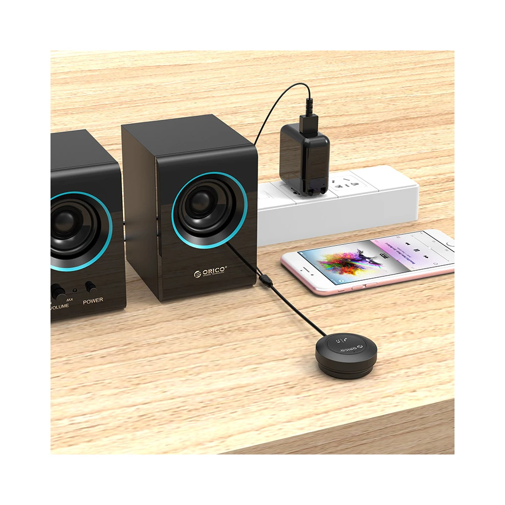 Orico блутут за кола за разговори и музика Car Bluetooth 4.1 audio receiver USB, 3.5mm jack - BCR02-BK