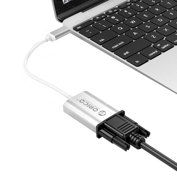 Orico адаптер Adapter - USB 3.1 Type C -> VGA F, silver - XC-102