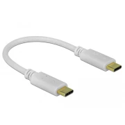 Кабел DeLock 85815, USB-C мъжко - USB-C мъжко, 15 см, Бял