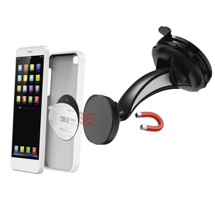 Магнитна стойка за стъкло и кола HAMA Magnet, за навигации/телефон/таблет, Черен