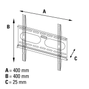 Стенна стойка за TV HAMA 11757, Фиксирана, 32"-56", 50 кг, Черна