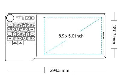 Графичен таблет HUION Inspiroy Keydial KD200, USB-C, Bluetooth, Metal Grey