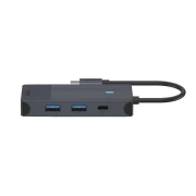 4-портов хъб Rapoo UCM-2001, 4 в1, 2 x USB-A, 1 x  USB-C, 1 x HDMI, Черен