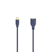 Адаптер HAMA Flexi-Slim, USB-C мъжко - USB 2.0 женско, OTG, 0.15 м., Позлатени конектори, Син