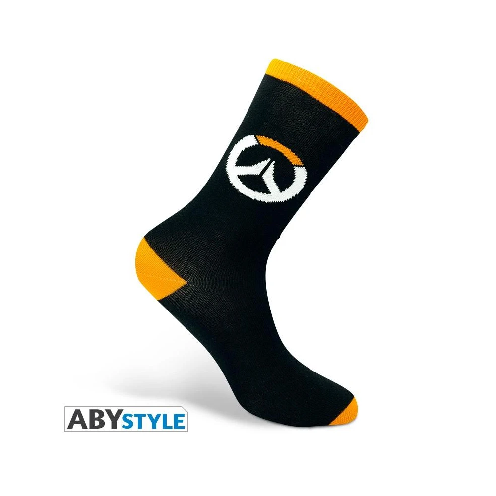 Чорапи ABYSTYLE OVERWATCH Socks Logo, Черен/Оранжев