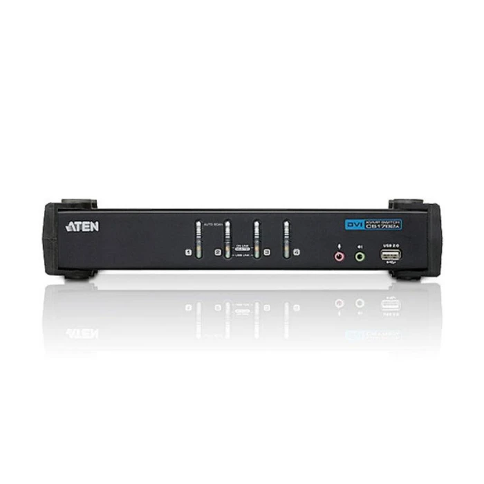 KVMP превключвател, ATEN CS1764A-AT, 4-портов, USB, DVI, Audio