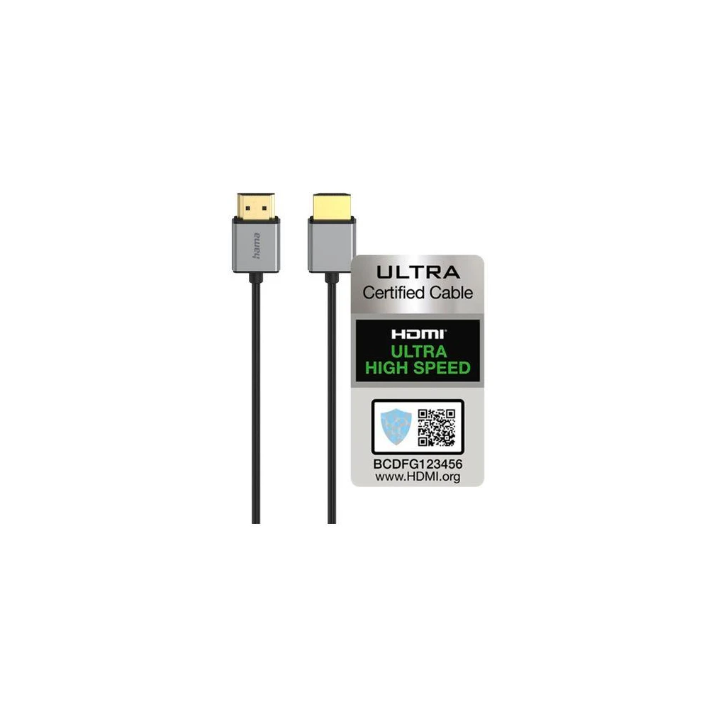 Кабел Hama ултра високоскоростен HDMI, сертифициран, 8K, алуминий, 1,5 м