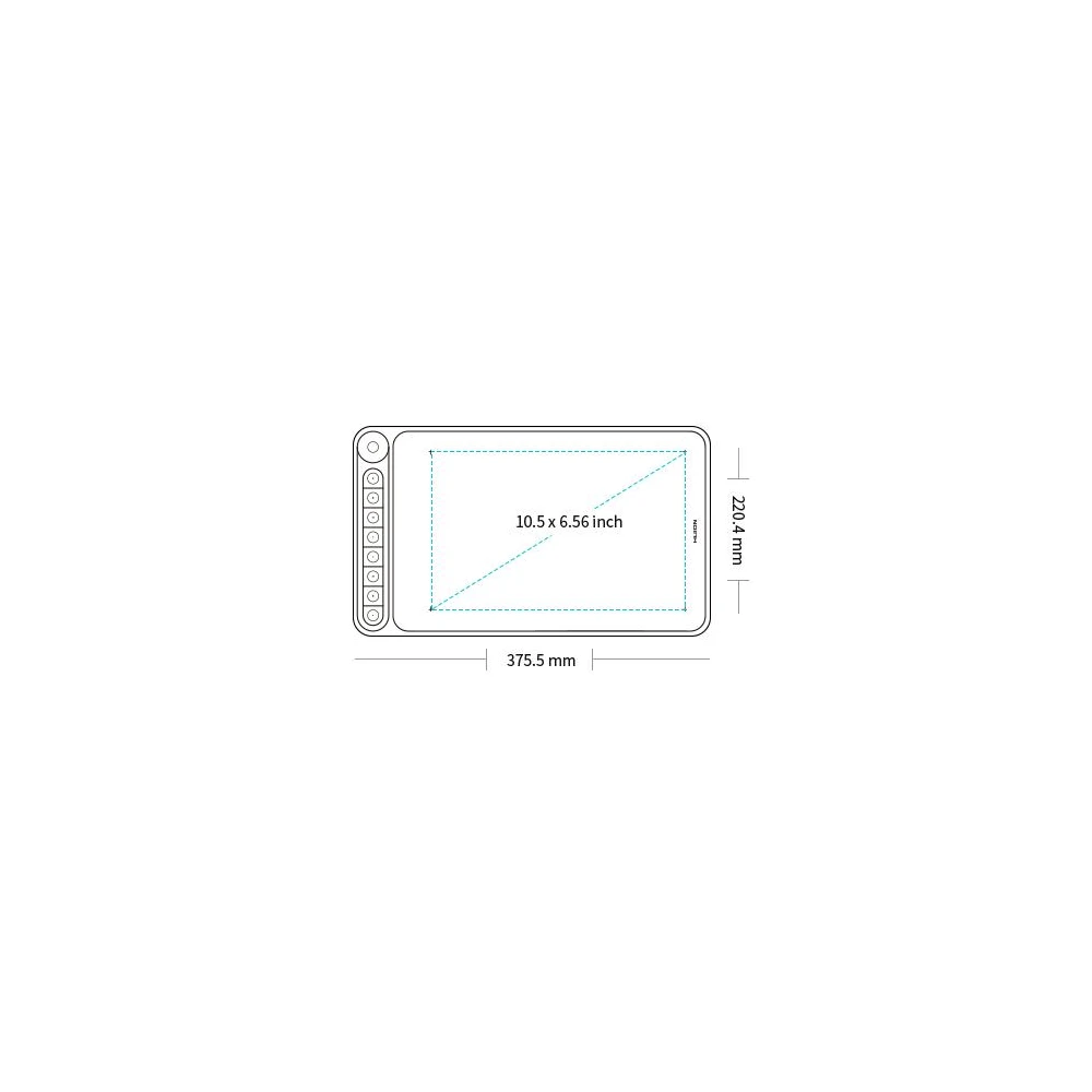 Графичен таблет HUION Inspiroy Dial Q620M, USB-C, Черен