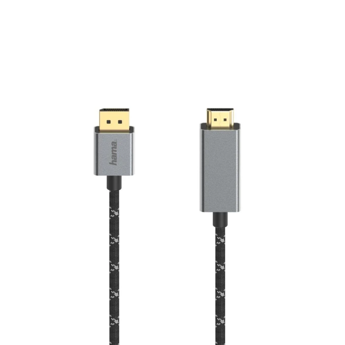 Кабел HAMA, DisplayPort мъжко - HDMI мъжко, Ultra-HD, 4K, 1.5м