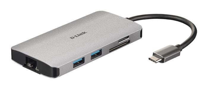 Докинг станция D-LINK DUB-M810, 8-in-1 USB-C, HDMI/Ethernet/Card Reader/Power