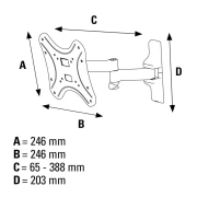 Стенна стойка за TV HAMA 108741, Регулируема, 19"-46", 25 кг, Бяла