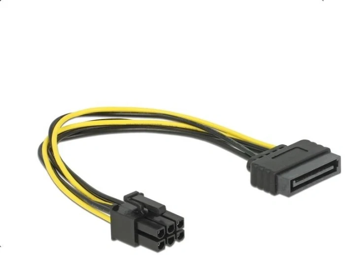 DeLock SATA Power > 6-pin GPU PCIe