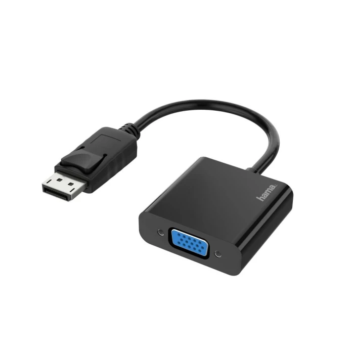 Адаптер HAMA, DisplayPort мъжко - VGA женско, FHD 1080p
