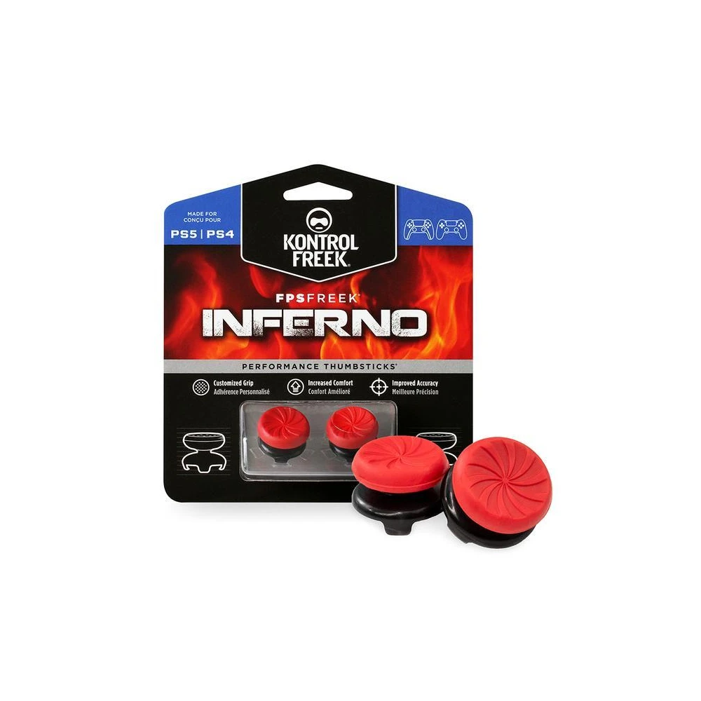 Сменяеми бутончета Thumb Grips KontrolFreek Inferno PS4/PS5 за Dual Shock/Dual Sense, червени
