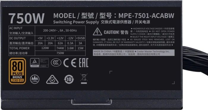 Cooler Master MWE V2 Bronze 750W
