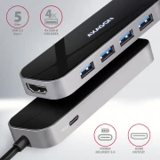 AXAGON HMC-6H4A SuperSpeed USB-C COMBO 6in1 hub