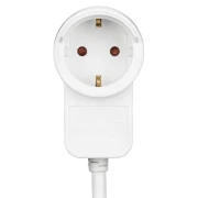 Удължителен кабел HAMA Powerplug, Шуко мъжко, Шуко женско, Допълнителен контакт, 3.0 m, Бял