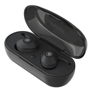 Блутут слушалки-тапи с докинг кутийка Maxell MINI DUO, True Wireless, Bluetooth 5.0, Черни