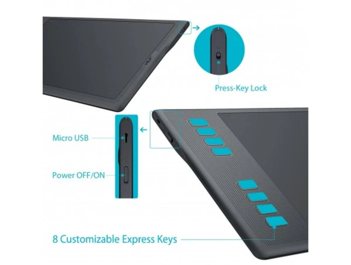 Графичен таблет HUION INSPIROY Q11K V2,  USB, WiFi,  Черен