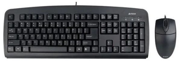 Комплект клавиатура и мишка A4TECH KB-72620, с кабел, Черен