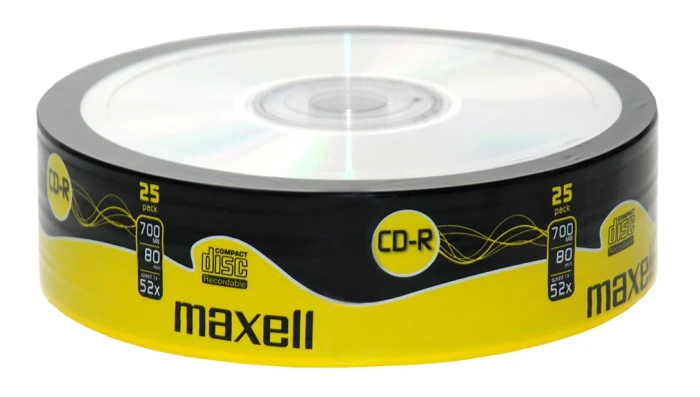 MAXELL CD-R80 MAXELL, 700MB, 52x, 25 бр