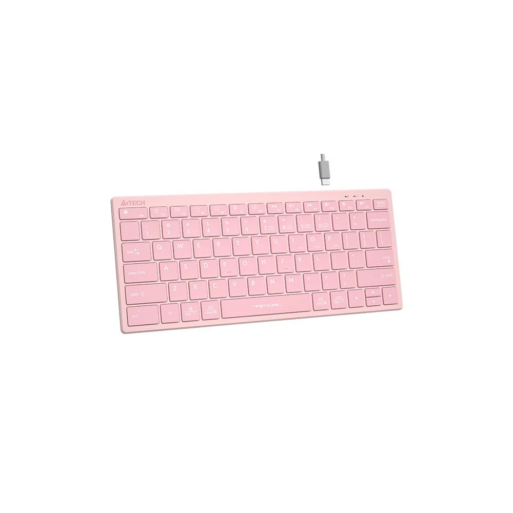 Безжична клавиатура A4TECH FBX51C FSTyler, Bluetooth, 2.4 GHz, USB-C, Кирилизирана, Розов