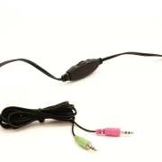 Слушалки Ewent EW3563, Микрофон, 2x 3.5mm жак, 2.1м кабел, Черни