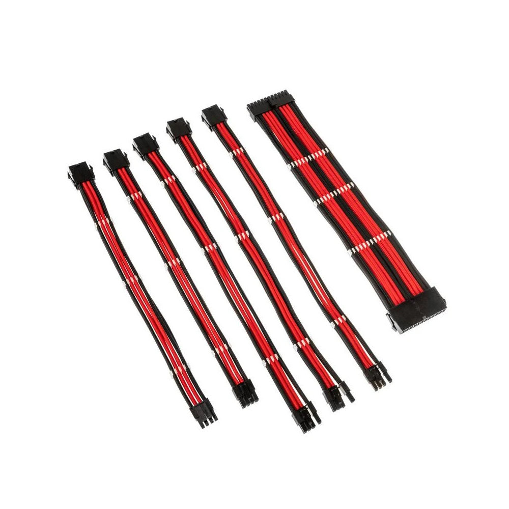 Комплект оплетени кабели Kolink Core, Black/Red