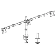 Стойка за 3 мониторa Ewent EW1513, за бюро, Регулируема, 27", 3x7 кг, Черен