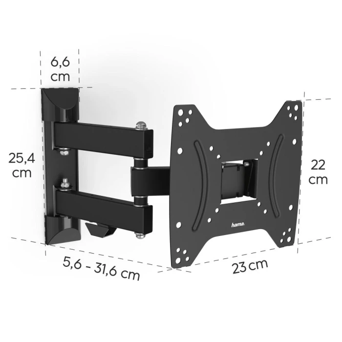 Стенна стойка за TV, Fullmotion, 122 cm (48"), 2 рамена, до 20 кг