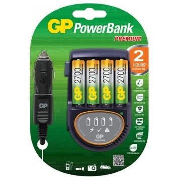 Зарядно устройство GP PB50GS270, 4 AA, NiMH 2700mAh, FAST, 12V & 220V