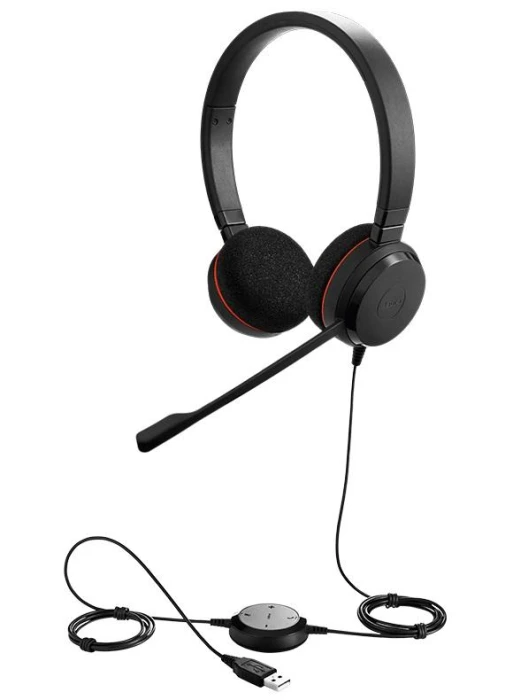 Слушалки Jabra Evolve 20 Stereo, Микрофон, Черни 