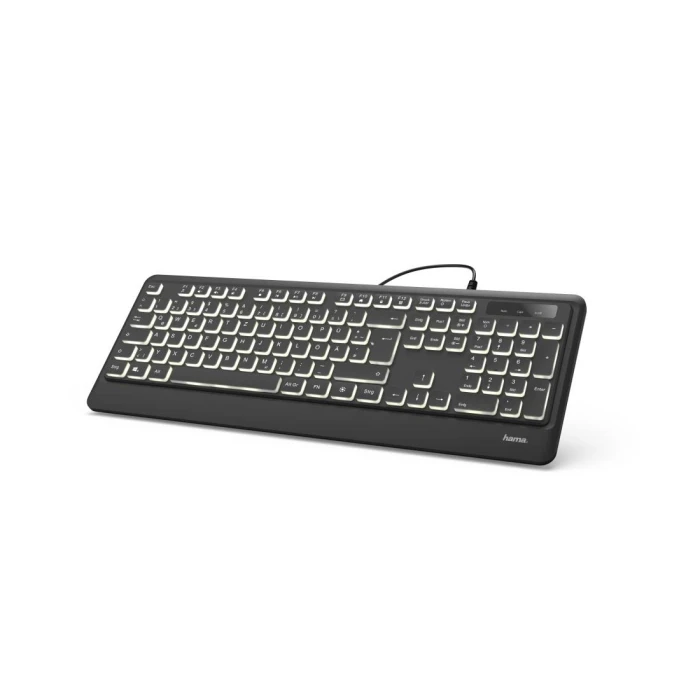 Клавиатура HAMA KC-550, подсветка, USB, с кабел, черен