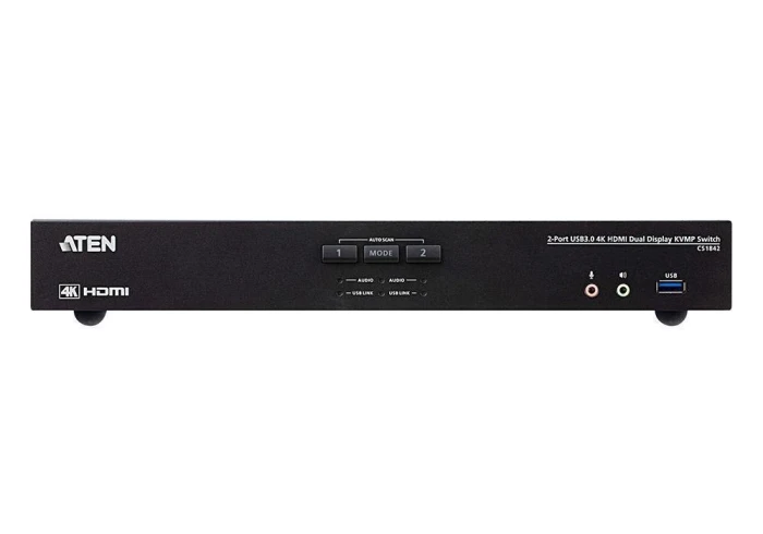 KVM превключвател ATEN CS1842-AT-G, 2 порта USB 3.0, За 2 HDMI монитора