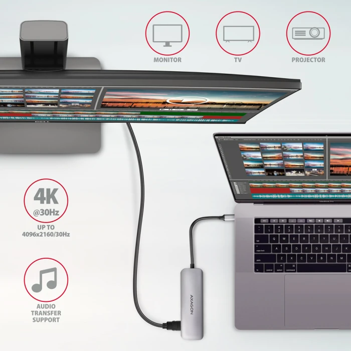 AXAGON HMC-HCR3A SuperSpeed USB-C COMBO 5in1 hub