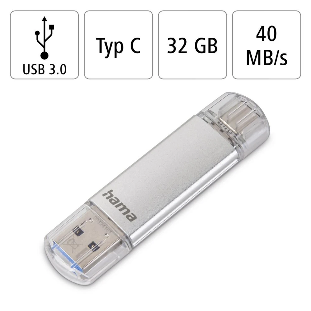 HAMA USB-C Laeta Silver 32GB