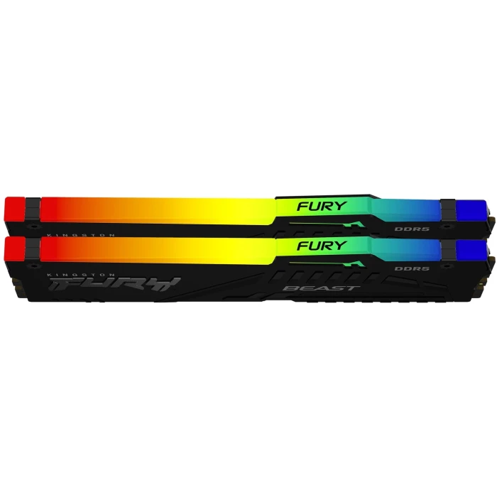 64GB (2x32) DDR5-6000 CL30 Kingston FURY Beast Black RGB (РАЗОПАКОВАН)