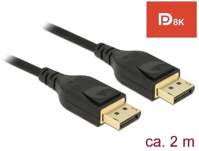 Кабел Delock  DisplayPort мъжко - DisplayPort мъжко, 2.0м, 8K